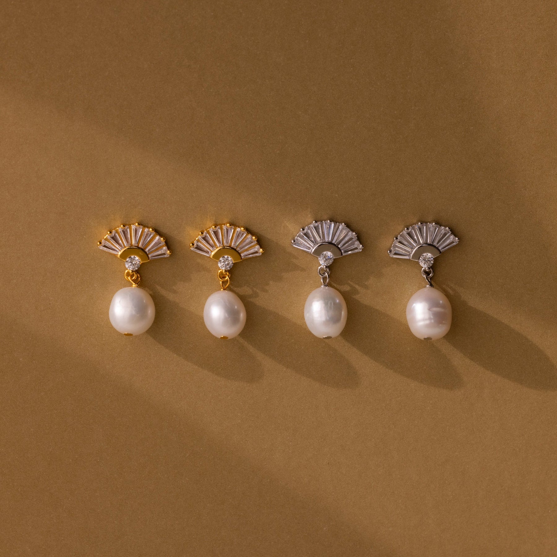 Brincos de pérolas Art Déco