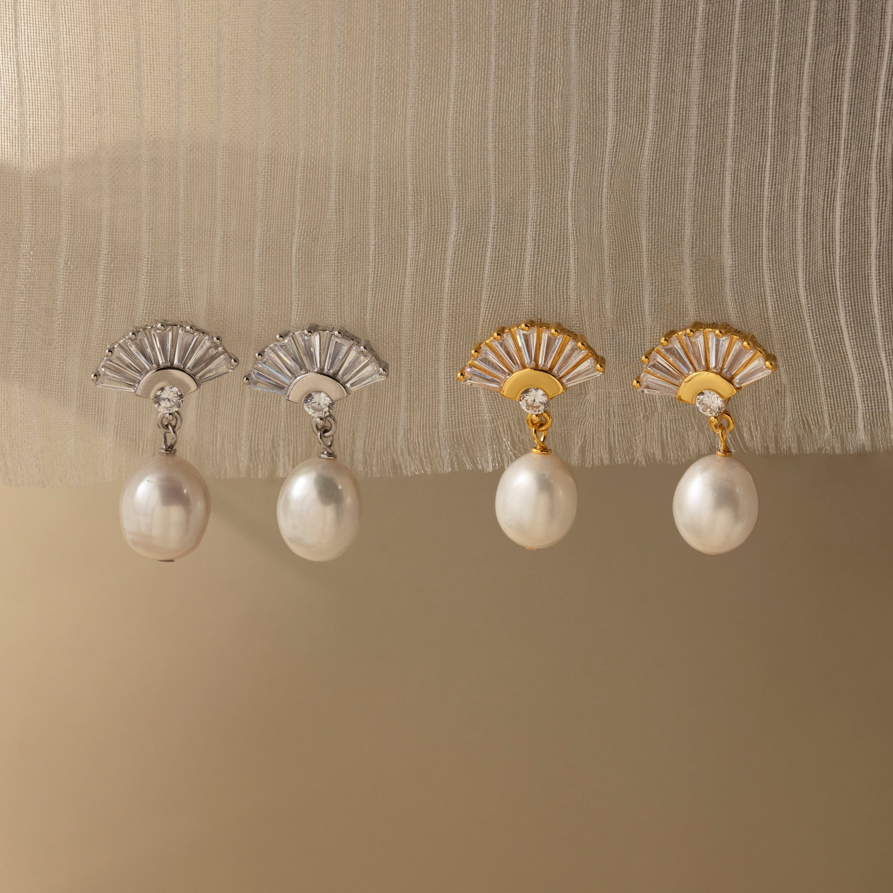 Brincos de pérolas Art Déco