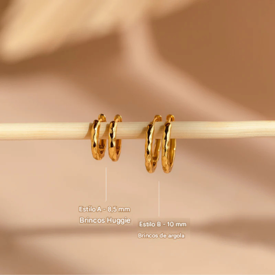 Conjunto de Mini Aros Martelados