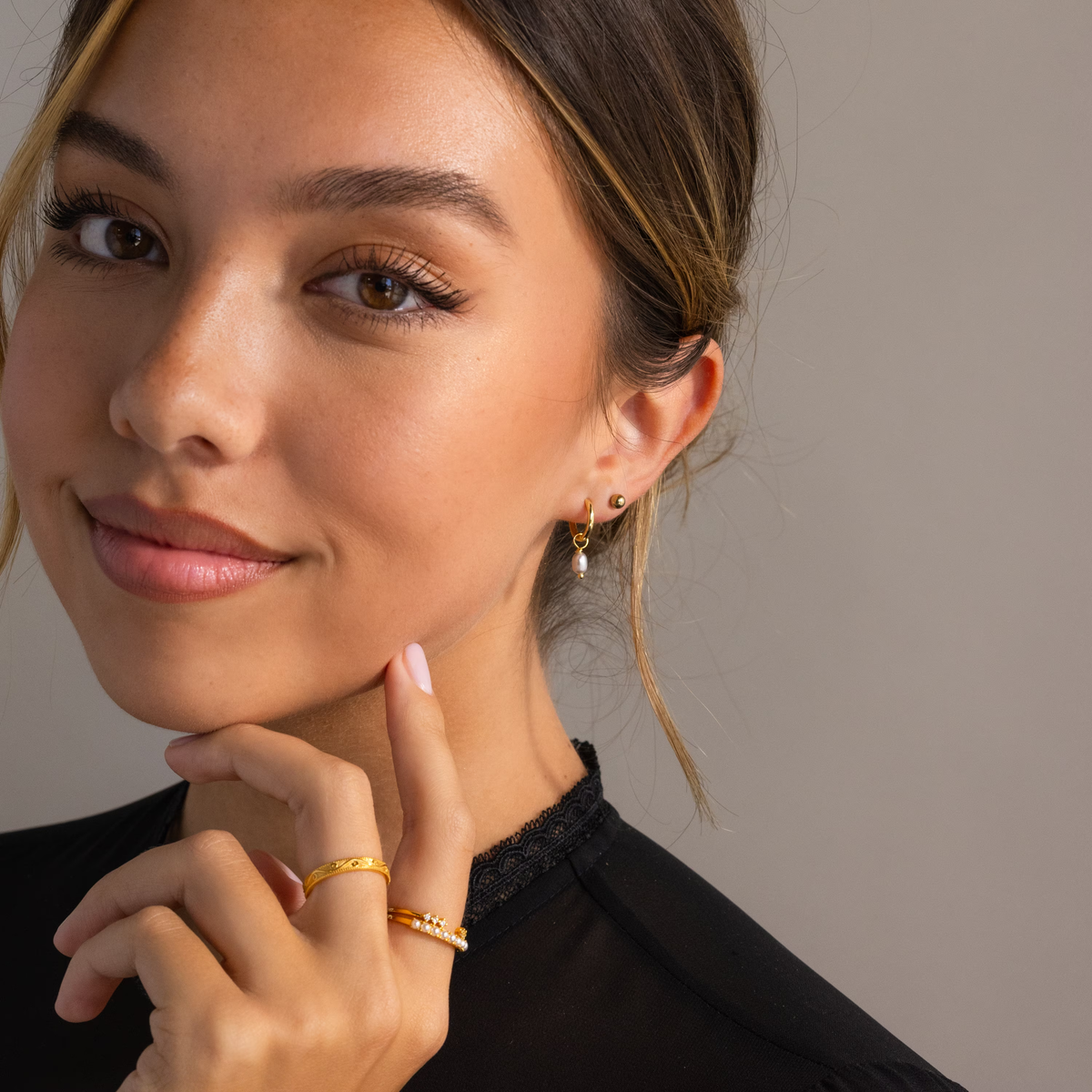 Brincos Smokey Pearl Drop