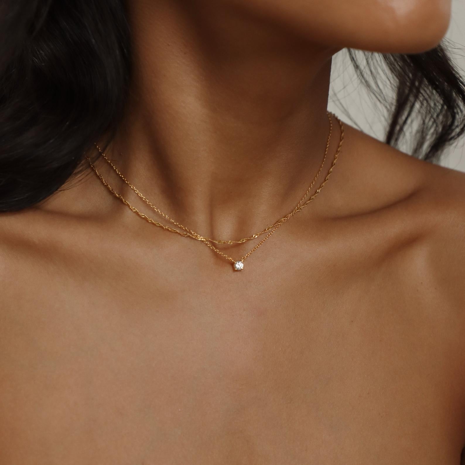 Colar de diamante delicado
