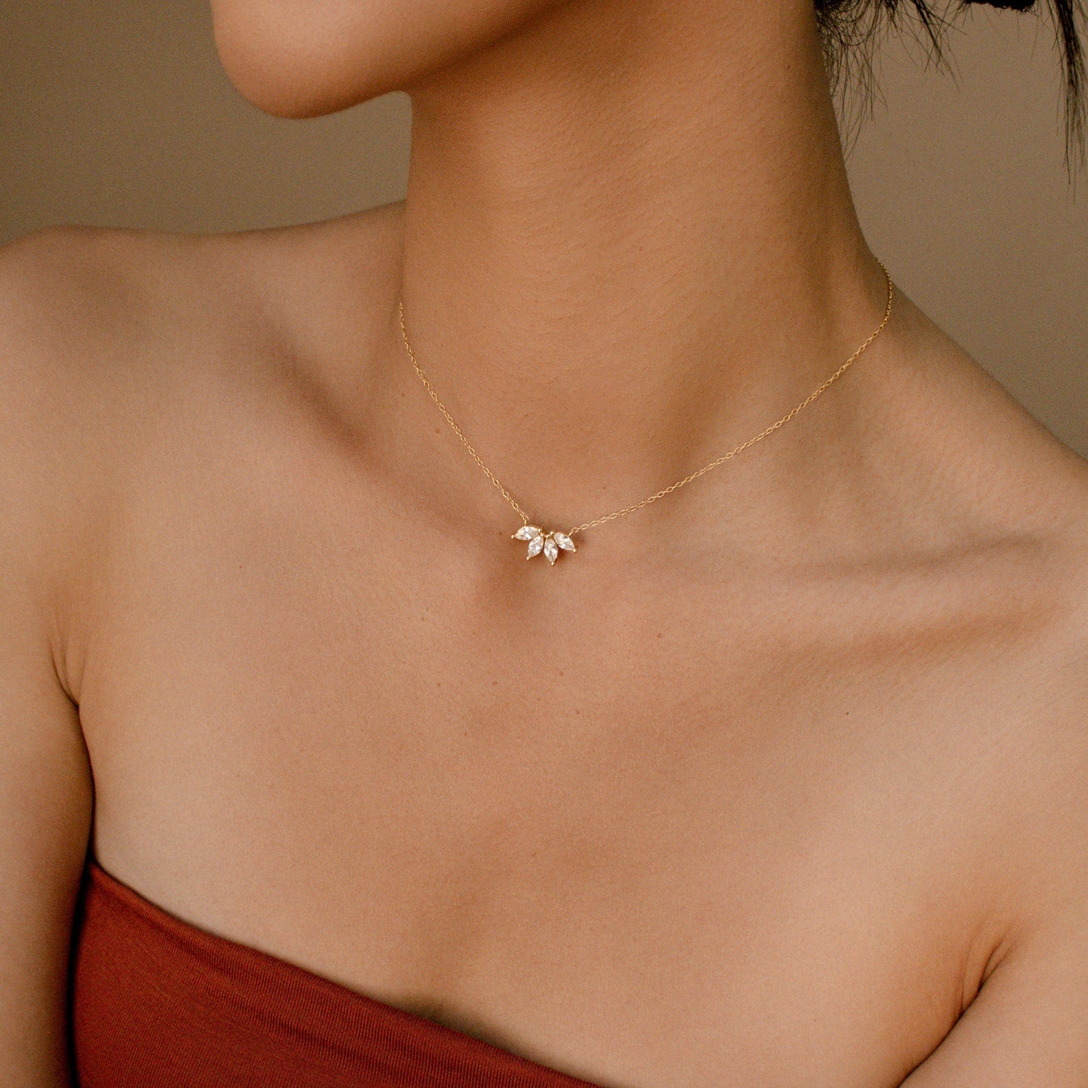 Colar de diamantes Marquise