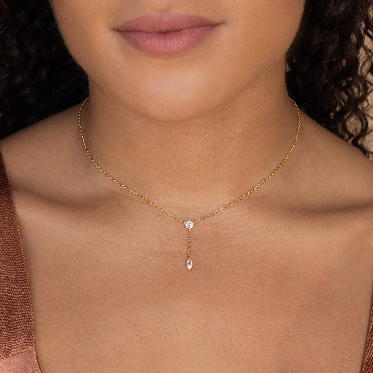 Colar Lariat de Diamante Leena