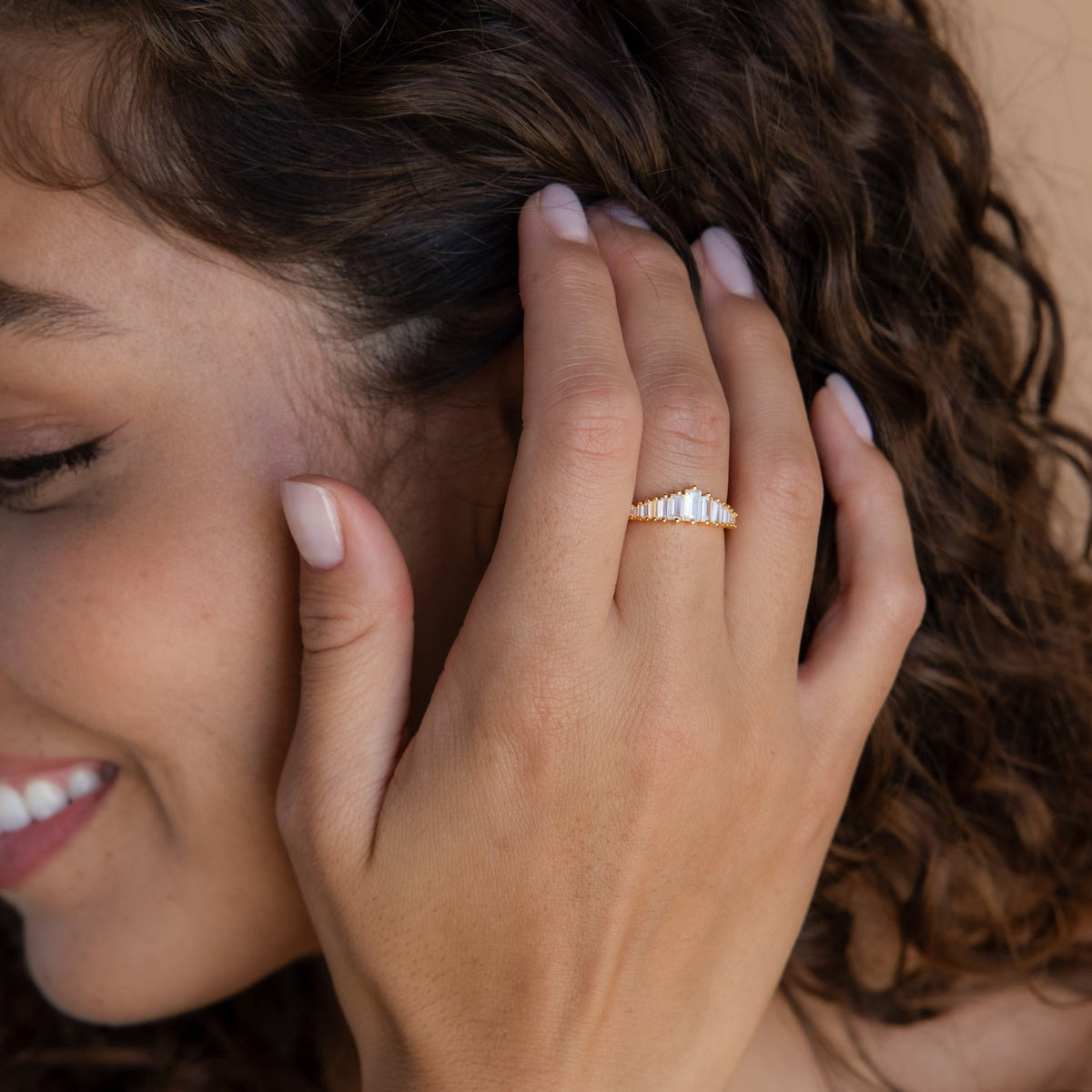 Anel lustre de diamante Art Déco