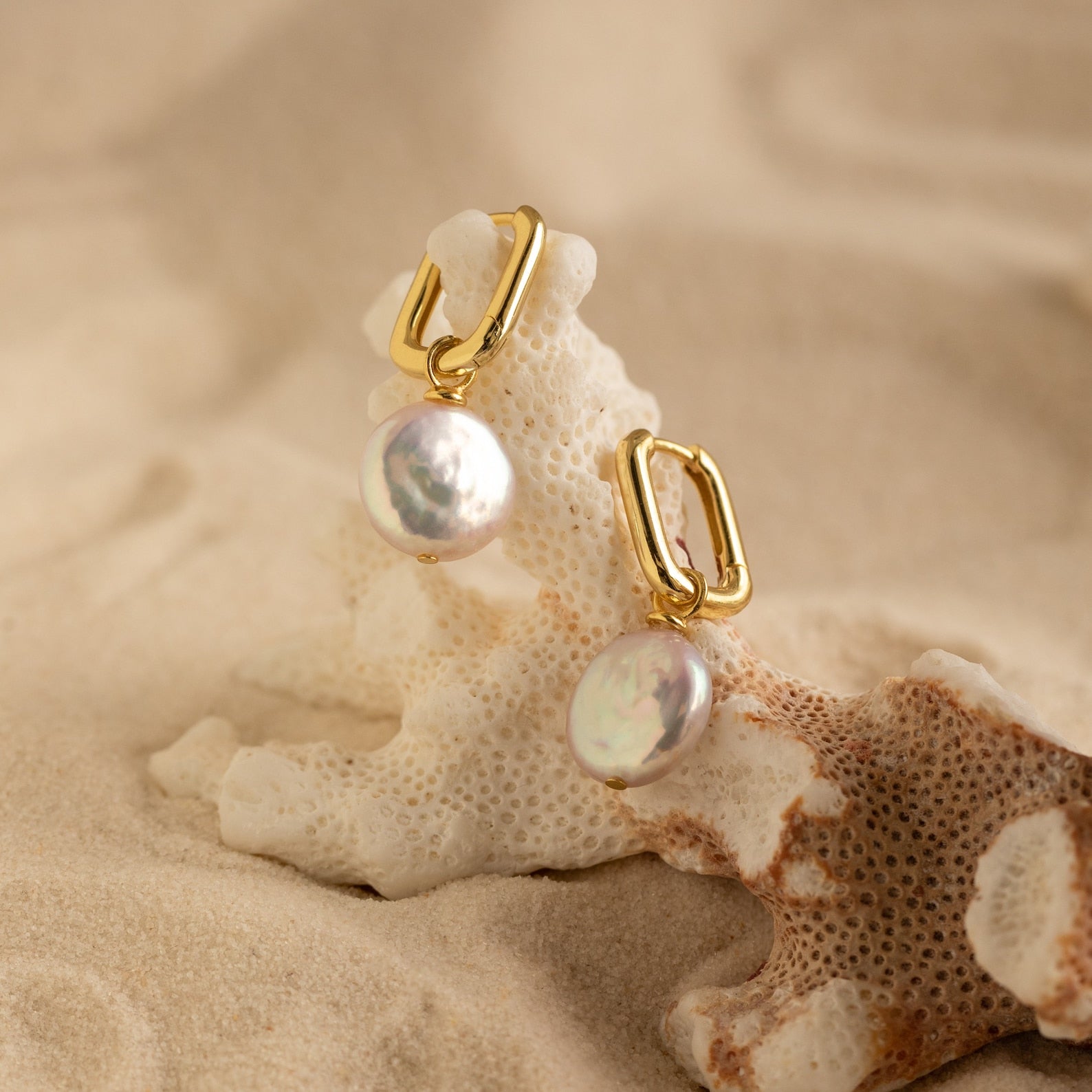 brincos de argola Pearl Hoop
