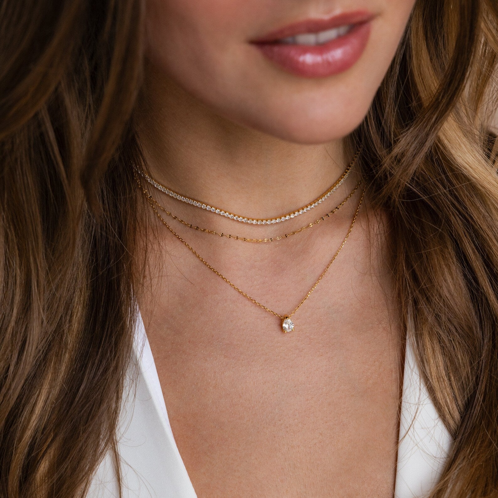 Colar Gargantilha com Diamantes