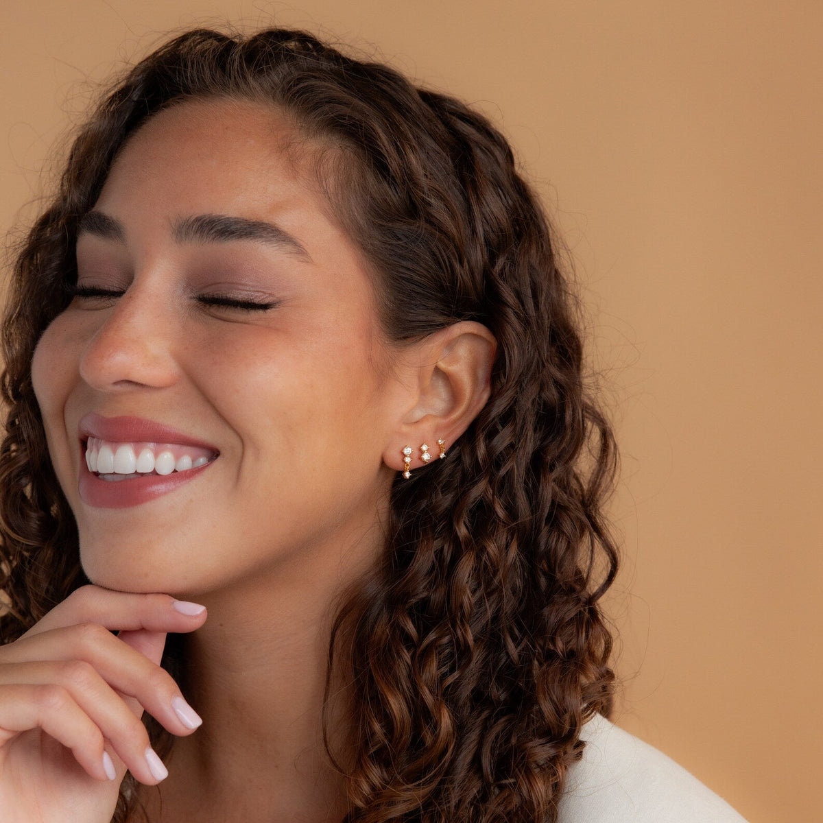 conjunto de 3 brincos de diamante