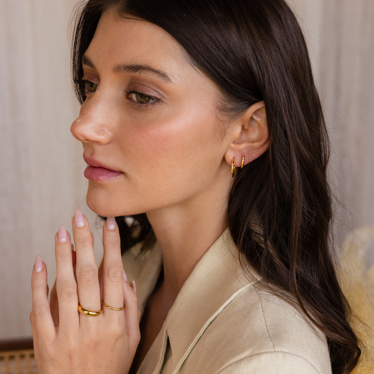 Conjunto de Mini Aros Martelados