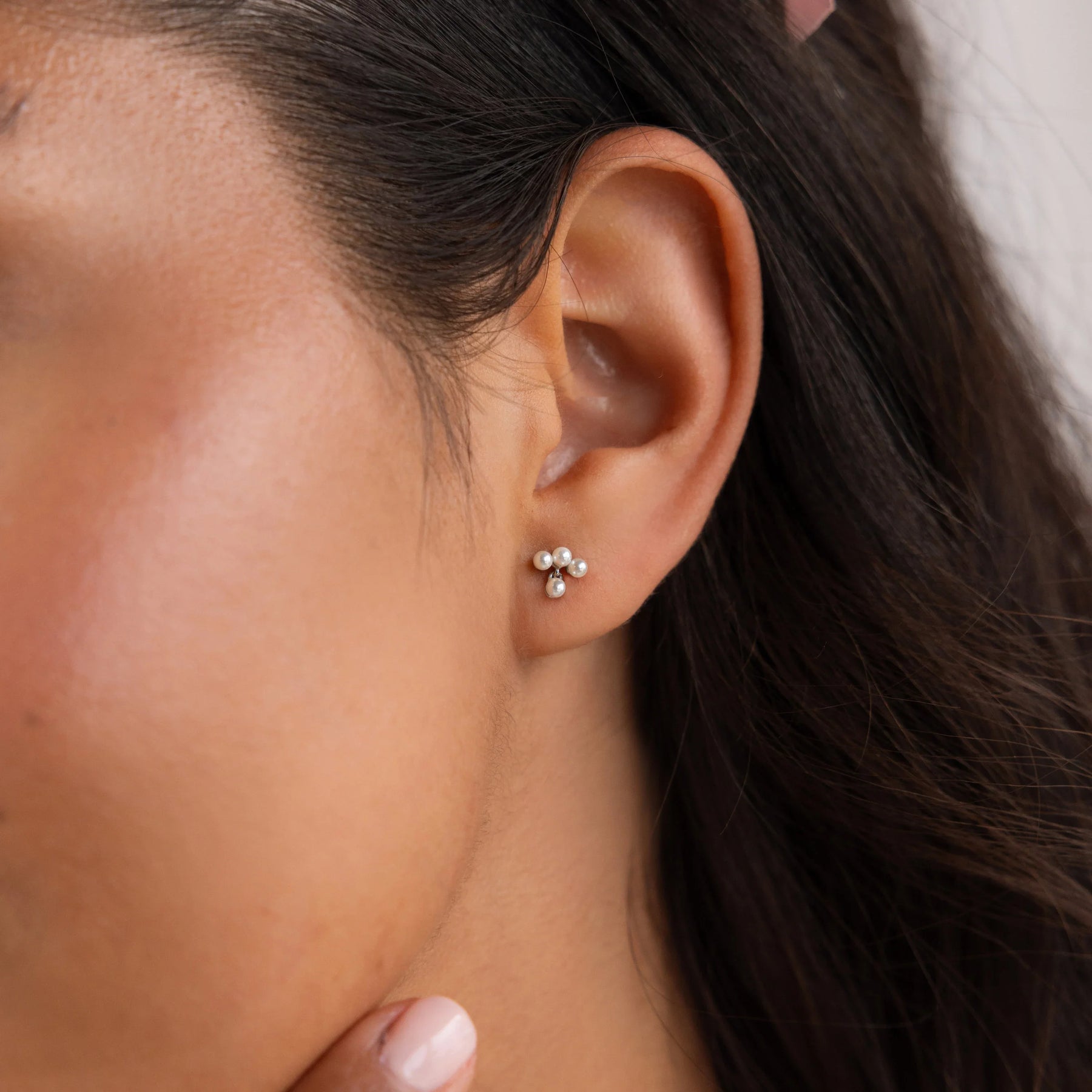 Brincos pendentes Pearl Cluster