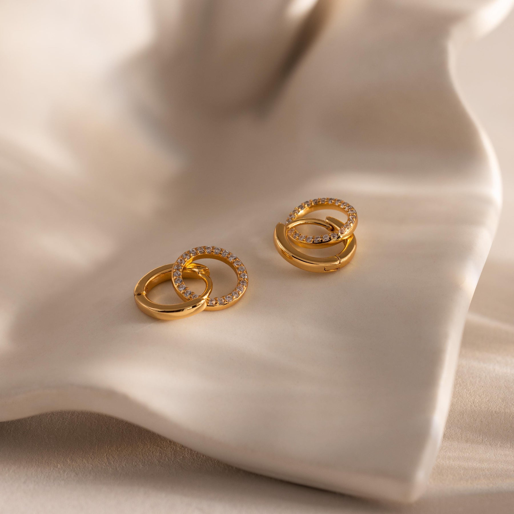 Brincos Duo Delicado Pave