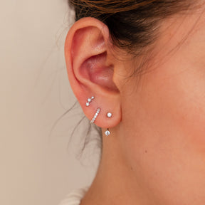 Conjunto de brincos de diamante