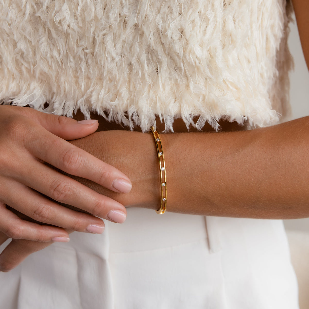 Pulseira de diamante de renda