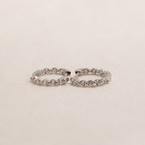 Brincos Huggie de Diamante Inside