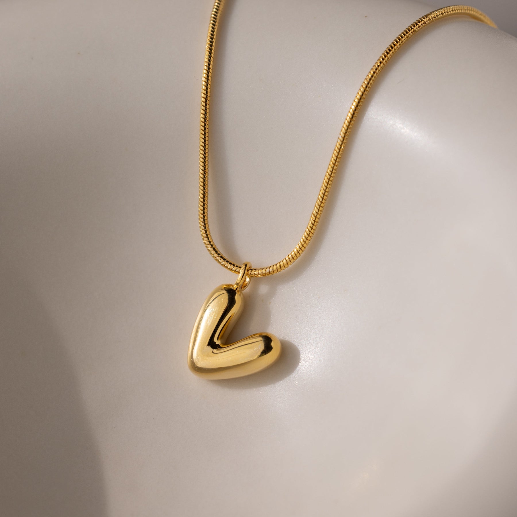 Bubble Letter Necklace in 18K Gold