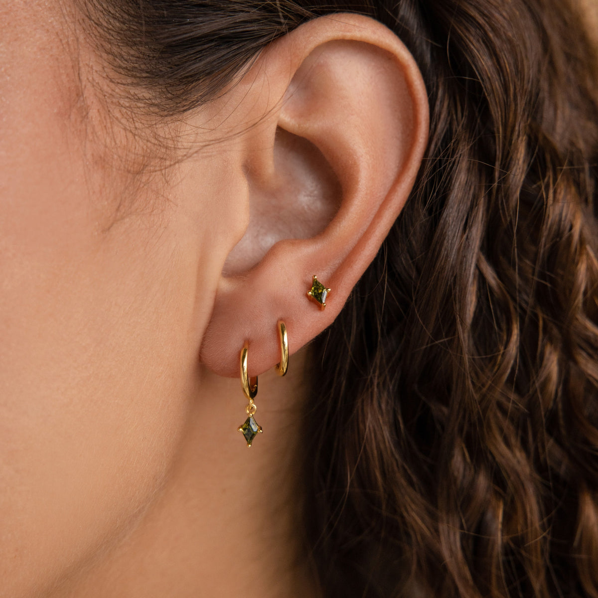 Conjunto de brincos de peridoto