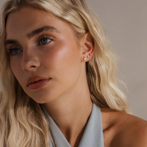 Opal Teardrop Flatback Studs in 18K Gold