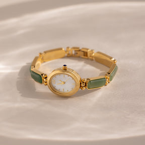 Relógio de banda de jade