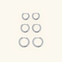 Brinco Trio de Argolas Banhado em Ouro 18K