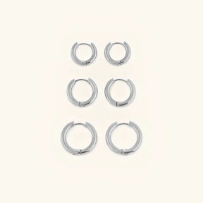 Brinco Trio de Argolas Banhado em Ouro 18K