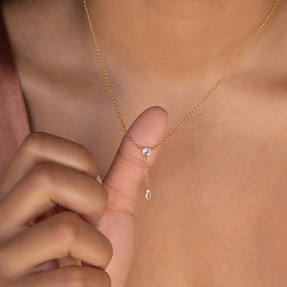 Colar Lariat de Diamante Leena