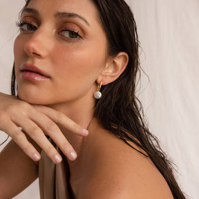 brincos de argola Pearl Hoop