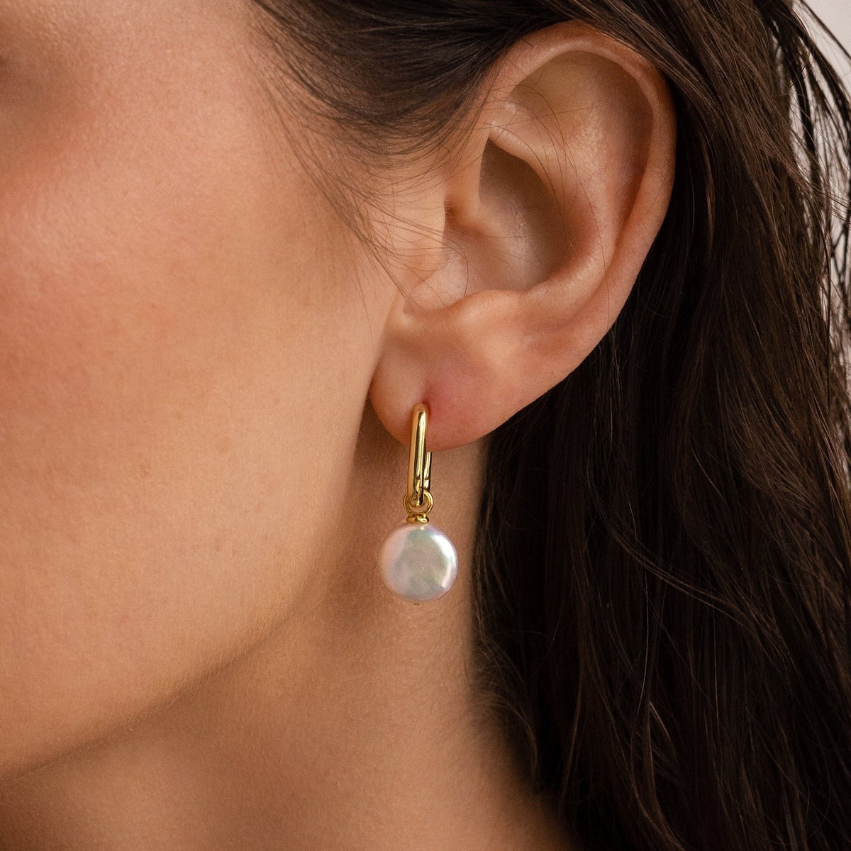 brincos de argola Pearl Hoop