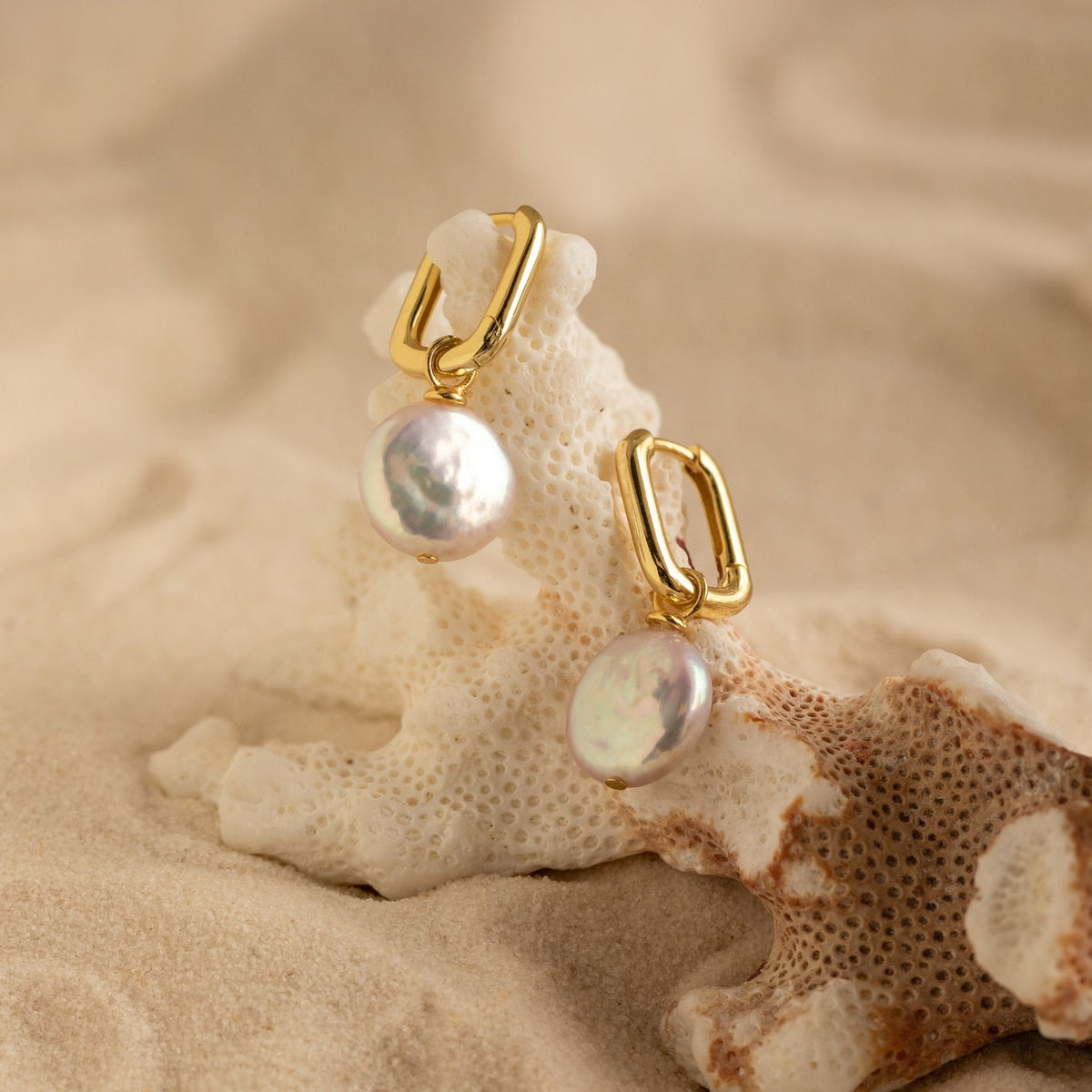 brincos de argola Pearl Hoop