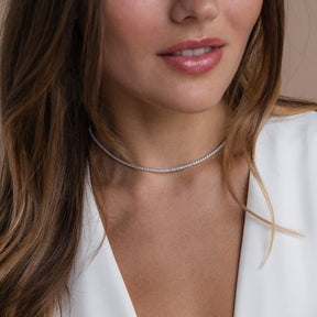 Colar Gargantilha com Diamantes
