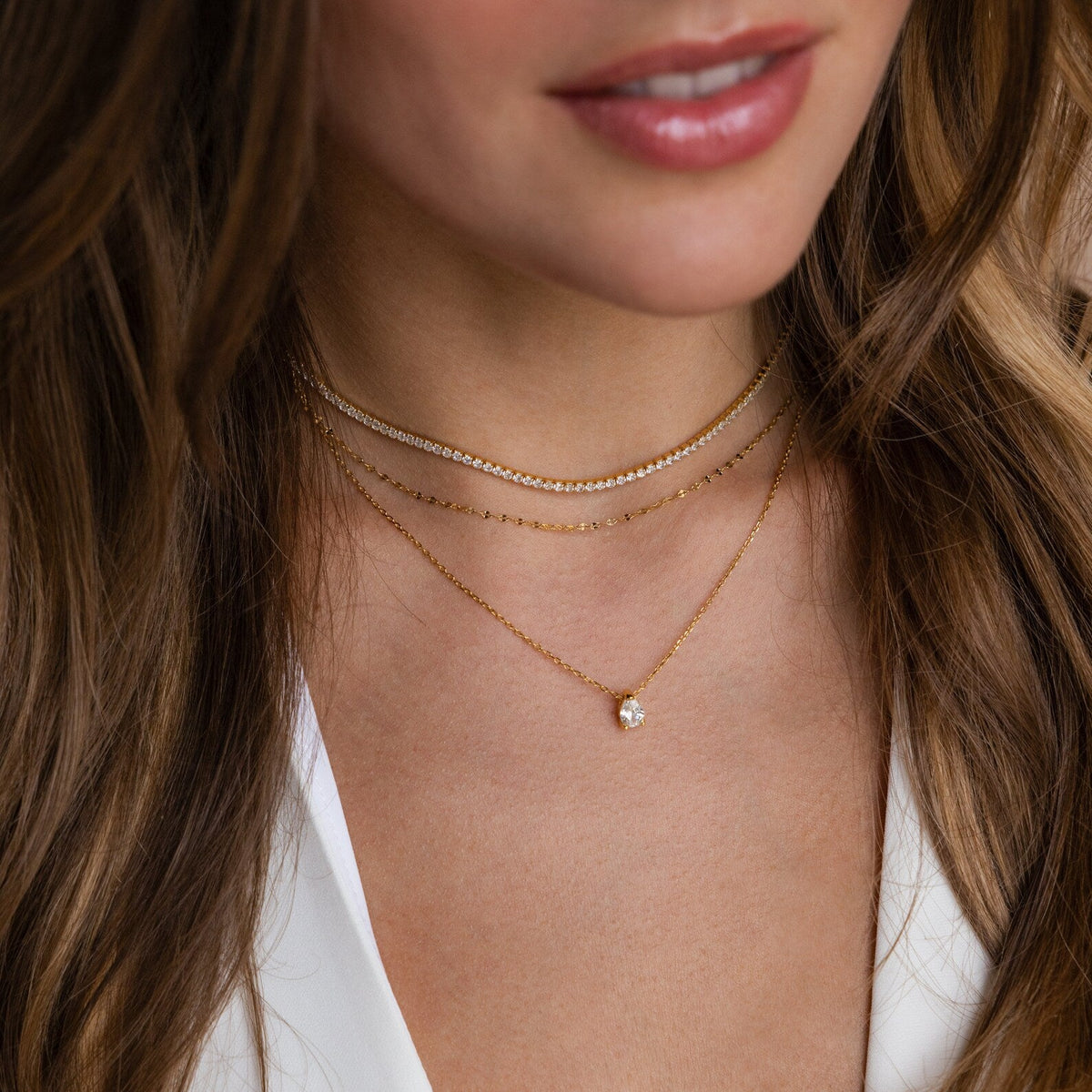 Colar Gargantilha com Diamantes