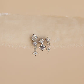 conjunto de 3 brincos de diamante
