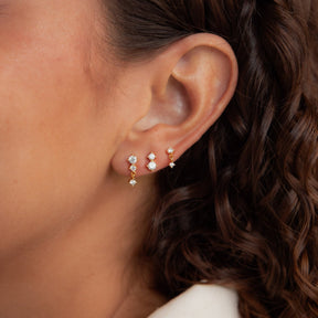 conjunto de 3 brincos de diamante