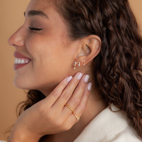 conjunto de 3 brincos de diamante