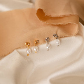 Conjunto de colar e brincos de pérolas Knot COMPRE 2 PAGUE 1