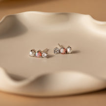 Brincos de pérola, opala e diamante