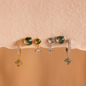 Conjunto de brincos de ágata