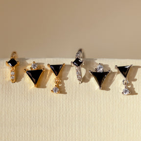 Conjunto de brincos pretos Art Déco