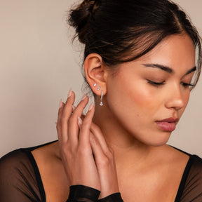 Conjunto de brincos de diamante