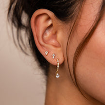 Conjunto de brincos de diamante