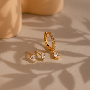 Conjunto de brincos de diamante