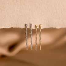 Brincos de tênis com pingente de diamante