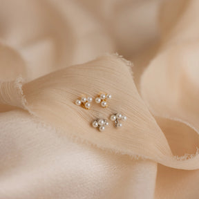 Brincos pendentes Pearl Cluster