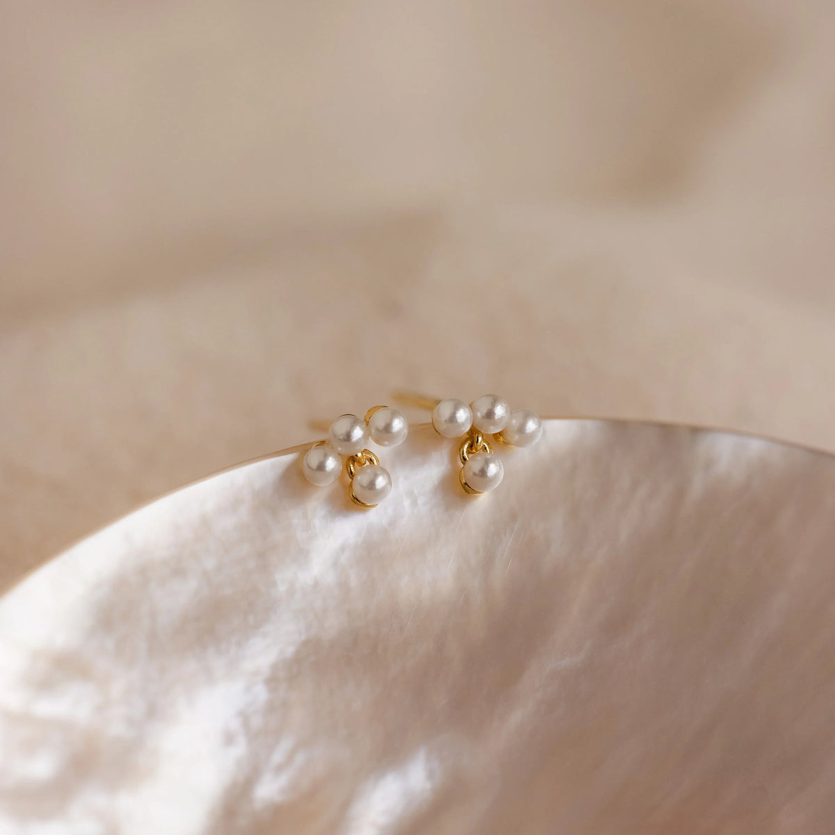 Brincos pendentes Pearl Cluster
