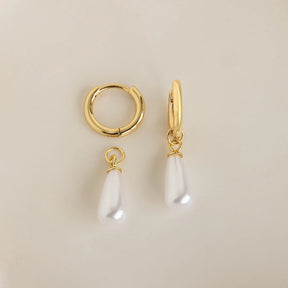 brincos Huggies Pearl Teardrop