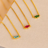 Colar delicado com pedra de nascimento Marquise