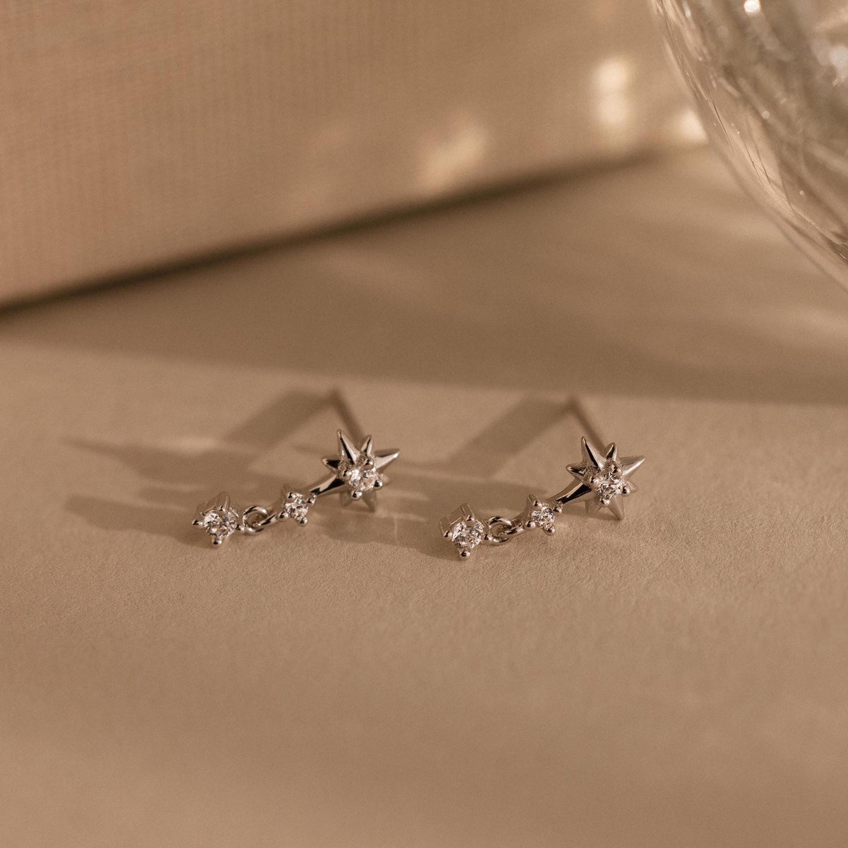Brincos com Diamante estelar