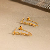 Brincos de corrente de diamante