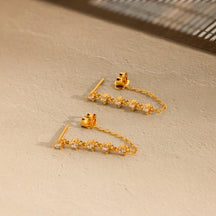 Brincos de corrente de diamante