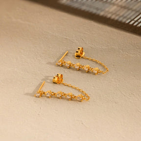 Brincos de corrente de diamante