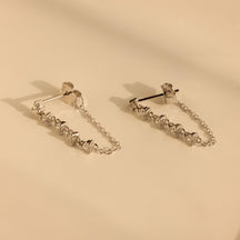 Brincos de corrente de diamante
