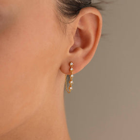 Brincos de corrente de diamante